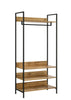 Clothes Rail Rack Garment Hanging Stand Shoe Storage Shelf Open Wardrobe Oak
