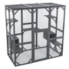 Large Outdoor Catio Wooden Cat Enclosure Big House Outdoor with Platforms Runs