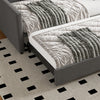 Daybed Linen Upholstered Bed 3ft Single Bed Frame with Trundle Bed Guest Bed