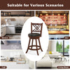 2Pcs Swivel Bar Stools Upholstered Counter Height Barstools w/ PU Seat 24"