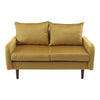 Modern Velvet Couch 2 Seater Sofa Padded Settee Loveseat w/Cushions Wooden Legs