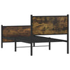 Metal Bed Frame with Headboard and Footboard Smoked Oak 80x200 Y8W8