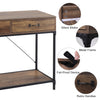 Console Side End Table W/2 Drawer Shelf Hallway Wooden Furniture 2-Tire Storage