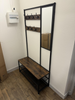 Hallway Shoe Storage Unit Coat Rack Stand Shoe Bench with Shelves Mirror Hooks