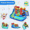 7-in-1 Inflatable Water Park Kids Bounce House w/ Slide & Climbing Wall Bouncer