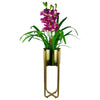 Metal Planter Stand Gold Iridescent Rainbow Plant Pot 62cm x 18cm Leaf Design UK