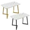 Dining Table and Chairs Set 4 Marble Effects Kitchen Table Chairs w/ Metal Legs