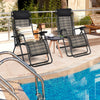 Set of 2 Zero Gravity Chairs Rattan Folding Sun Lounger Reclining Chair W/Pillow