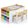 2-in-1 Kids Art Table and Easel Set w/ Liftable Tabletop-Natural