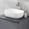 Modern Rectangular Curved Bathroom Counter Top Sink Wash Basin White Ceramic UK