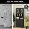 Bathroom Freestanding Pantry Cabinet w/ Adjustable Shelves-Black