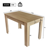 Dining Table Rectangular Kitchen Dining Room 4 Seaters 116x65x75 cm Table Oak