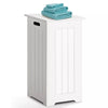Large Wooden Laundry Bin Storage Basket White Storage Cupboard w/ Lid