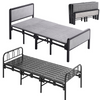 3FT Folding Single Guest Bed Padded Fold Up Metal Framed Sleeper Dormitory UK