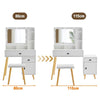 Mirrored Dressing Table With LED Bulbs Makeup Desk Vanity Set Cabinet Removable