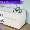 High Gloss White TV Stand Cabinet Unit Doors Storage with RGB LED Cupboard