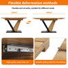 Extendable Dining Table Kitchen Table with MDF Top, Metal Legs 120-160x75x75.5cm