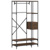 Clothes Rack with Shelves Brown Oak Engineered Wood H5T1