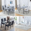5Pcs Dining Set Rectangle Glass Dining Table+ 2/4 Dining Chairs Home