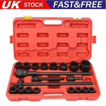21x 3/4 inch 21-50mm Drive Deep Impact Socket Set Garage Repair Ratchets