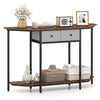 Freestanding Accent Table Behind Couch-Brown