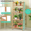 4-tier Bamboo Plant Stand Freestanding Ladder Plant Storage Shelf Display Rack