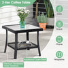 3 PCS Outdoor Furniture Set Modern Patio Wicker Rattan Chair Bistro Set