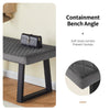 Grey Bed Bench End Stool Fabric Tufted Upholstered Accent Chair Ottoman Seat