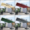 3*3m Large Roma Parasol Banana Cantilever Hanging Umbrella Outdoor Garden Patio