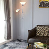 Tall Domed Lampshade Floor Lamp Standard Free Standing Living Room Home Light UK