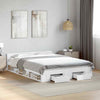Bed Frame with Drawers White 140x200 Engineered Wood R5H3