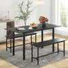 3-Piece Dining Table Set for 4-6 Extendable Kitchen Table Set with 2 Benches