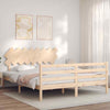 ARKEM Bed Frame with Headboard 160x200 Solid Wood,Solid Wood Bed Bed A7D6