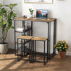2 Person Dining Furniture Set 3-Piece Bar Table Set-Brown