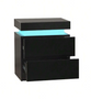 High Gloss Front Nightstand With Top Storage - Bedside Table With 2 Drawers