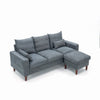 Modern L-Shaped Corner Sofa 2 3 Seater Armchair Couch With Footstool