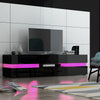 Modern 177cm TV Stand Unit Cabinet Sideboard RGB LED Light Living Room Black