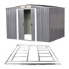 New Metal Garden Shed Apex Roof 8x10FT Storage House Tool Sheds with Free Base
