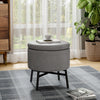 Storage Ottoman Toy Box Chair Seat Foot Stool Footrest Round Pouffe Coffee Table