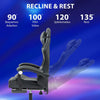Grey Gaming Chair Leather Racing Office Executive Recliner with Leg Rest Massage