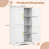 Bathroom Floor Storage Cabinet 110cm Freestanding Pantry Cabinet-White