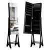 LED Sanding Mirror Jewelry Cabinet Makeup Vanity Armoire Jewelry Organizer Black