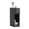 20cm Width Slim Bedside Table Cabinet with Drawer&Storage Space High Gloss Black