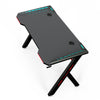 Adjustable LED Gaming Desk Computer Table w/Cup Holder Headphone Hook Cable Hole