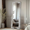 Crushed Diamond Full-Length Mirror Crystal Dressing Silver Sparkly Floor Stand