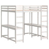 Loft Bed with Desk and Ladder White 180x200 Solid Wood Pine O0B2