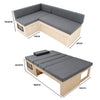 L-Shape Camper Van Bed & Cushions Bench Storage Sliding Sofa 1800 x 1200mm