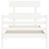 Bed Frame with Headboard White 90x200 cm Solid Wood vidaXL