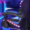 Gaming Chair 12 RGB LED Lights Computer Office Chair Swivel Chair Footrest Blue