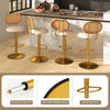 Set of 2 Bar Stools Adjustable Swivel Upholstered Velvet Pub Dining Chairs